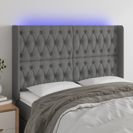 Dark gray fabric headboard with LED 147x16x118/128 cm by vidaXL, Headboards and footboards - Ref: Foro24-3124383, Price: 141,...