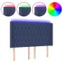 Kopfteil aus blauem Stoff mit LED 147x16x118/128 cm von vidaXL, Kopf- und Fußteile - Ref: Foro24-3124388, Preis: 142,01 €, Ra...