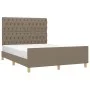 Bed frame with headboard in taupe gray fabric 140x190 cm by vidaXL, Beds and slatted bases - Ref: Foro24-3125296, Price: 265,...