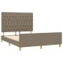 Bed frame with headboard in taupe gray fabric 140x190 cm by vidaXL, Beds and slatted bases - Ref: Foro24-3125296, Price: 265,...