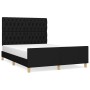 Bed frame with black fabric headboard 140x190 cm by vidaXL, Beds and slatted bases - Ref: Foro24-3125294, Price: 222,95 €, Di...