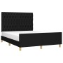 Bed frame with black fabric headboard 140x190 cm by vidaXL, Beds and slatted bases - Ref: Foro24-3125294, Price: 222,95 €, Di...