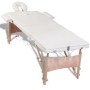 Klappbare Massageliege mit 3 Zonen, Struktur aus cremefarbenem Holz von vidaXL, Massageliegen - Ref: Foro24-110082, Preis: 16...