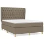 Box spring bed with taupe gray fabric mattress 140x200 cm by vidaXL, Beds and slatted bases - Ref: Foro24-3128769, Price: 551...