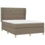 Box spring bed with taupe gray fabric mattress 140x200 cm by vidaXL, Beds and slatted bases - Ref: Foro24-3128769, Price: 551...