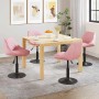 Sillas de comedor giratorias 4 unidades de terciopelo rosa
