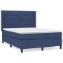 Box spring bed with blue fabric mattress 140x200 cm by vidaXL, Beds and slatted bases - Ref: Foro24-3131679, Price: 520,14 €,...