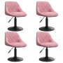 Sillas de comedor giratorias 4 unidades de terciopelo rosa