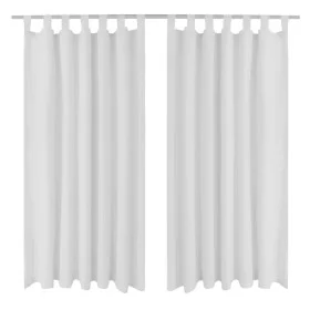 Micro-satin curtains with loops 2 units white 140x225 cm by vidaXL, Curtains and curtains - Ref: Foro24-130360, Price: 31,42 ...