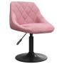 Sillas de comedor giratorias 4 unidades de terciopelo rosa