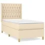 Box spring bed with cream fabric mattress 90x200 cm by vidaXL, Beds and slatted bases - Ref: Foro24-3132206, Price: 344,69 €,...