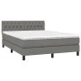 Box spring bed mattress and LED lights dark gray fabric 140x200 cm by vidaXL, Beds and slatted bases - Ref: Foro24-3133398, P...