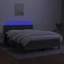 Box spring bed mattress and LED lights dark gray fabric 140x200 cm by vidaXL, Beds and slatted bases - Ref: Foro24-3133398, P...