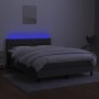 Boxspringbettmatratze und LED-Leuchten dunkelgrauer Stoff 140x200 cm von vidaXL, Betten und Lattenroste - Ref: Foro24-3133398...
