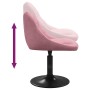 Sillas de comedor giratorias 4 unidades de terciopelo rosa