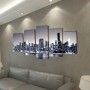 Decorative set of canvas wall art New York profile 200 x 100 cm by vidaXL, Posters, prints and visual art - Ref: Foro24-24154...