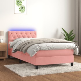 Boxspringbett mit Matratze und LED-Rosa-Samt 80x200 cm von vidaXL, Betten und Lattenroste - Ref: Foro24-3134554, Preis: 288,4...