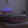 Box spring bed with mattress and LED pink velvet 80x200 cm by vidaXL, Beds and slatted bases - Ref: Foro24-3134554, Price: 30...