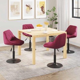 Sillas de comedor giratorias 4 unidades terciopelo rojo tinto Sillas de comedor giratorias 4 unidades terciopelo rojo tinto