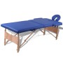 Klappbare Massageliege 2 Zonen, blaue Holzstruktur von vidaXL, Massageliegen - Ref: Foro24-110075, Preis: 179,49 €, Rabatt: %