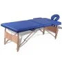 Klappbare Massageliege 2 Zonen, blaue Holzstruktur von vidaXL, Massageliegen - Ref: Foro24-110075, Preis: 165,96 €, Rabatt: %