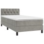Box spring bed with mattress and LED light gray velvet 80x200 cm by vidaXL, Beds and slatted bases - Ref: Foro24-3134549, Pri...