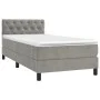 Box spring bed with mattress and LED light gray velvet 80x200 cm by vidaXL, Beds and slatted bases - Ref: Foro24-3134549, Pri...