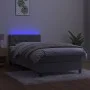 Box spring bed with mattress and LED light gray velvet 80x200 cm by vidaXL, Beds and slatted bases - Ref: Foro24-3134549, Pri...