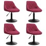 Sillas de comedor giratorias 4 unidades terciopelo rojo tinto