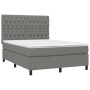 Box spring bed mattress and LED lights dark gray fabric 140x190 cm by vidaXL, Beds and slatted bases - Ref: Foro24-3135110, P...