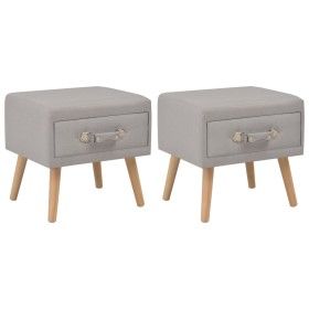 Mesitas de noche 2 unidades 40x35x40 cm tela gris de vidaXL, Mesitas de noche - Ref: Foro24-276378, Precio: 108,23 €, Descuen...