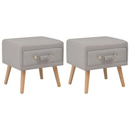 Nachttische 2 Stück 40x35x40 cm grauer Stoff von vidaXL, Nachttische - Ref: Foro24-276378, Preis: 108,23 €, Rabatt: %