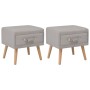 Two bedside tables, 40x35x40 cm, gray fabric by vidaXL, Nightstands - Ref: Foro24-276378, Price: 108,23 €, Discount: %