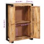 Highboard con Puertas Madera de Mango Sólida y Rugosa y Metal