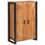 Highboard con Puertas Marrón Madera maciza de Acacia y Metal