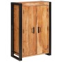 Highboard con Puertas Marrón Madera maciza de Acacia y Metal