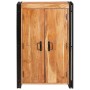 Highboard con Puertas Marrón Madera maciza de Acacia y Metal