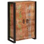 Highboard con Puertas Marrón Madera Recuperada Sólida y Metal