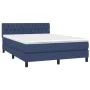 Box spring bed with blue fabric mattress 140x190 cm by vidaXL, Beds and slatted bases - Ref: Foro24-3140295, Price: 450,37 €,...