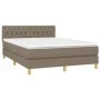Box spring bed with taupe gray fabric mattress 140x200 cm by vidaXL, Beds and slatted bases - Ref: Foro24-3140861, Price: 450...