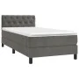 Cama box spring con colchón terciopelo gris oscuro 80x200 cm de vidaXL, Camas y somieres - Ref: Foro24-3141450, Precio: 296,6...