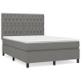 Cama box spring con colchón tela gris oscuro 140x200 cm de vidaXL, Camas y somieres - Ref: Foro24-3142018, Precio: 509,36 €, ...