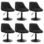 Silla de comedor giratoria 6 uds terciopelo negro