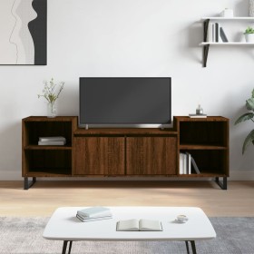 Mueble para TV madera contrachapada marrón roble 160x35x55 cm