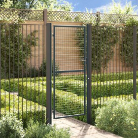 Puerta de jardín de malla de acero galvanizado, 100 x 200 cm