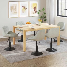 Silla de comedor giratoria 6 uds terciopelo gris claro