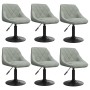 Silla de comedor giratoria 6 uds terciopelo gris claro