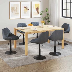 Sillas de comedor giratorias 6 unidades terciopelo gris oscuro
