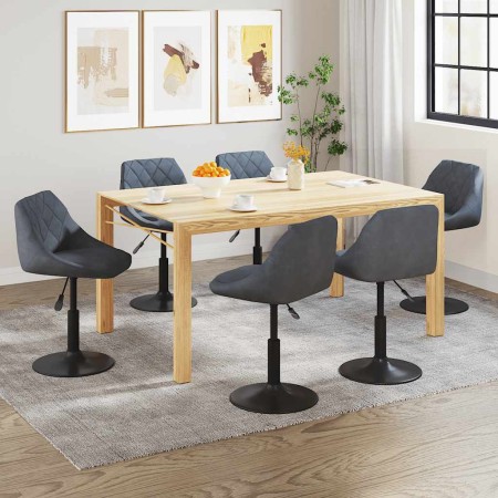 Sillas de comedor giratorias 6 unidades terciopelo gris oscuro