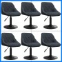Sillas de comedor giratorias 6 unidades terciopelo gris oscuro
